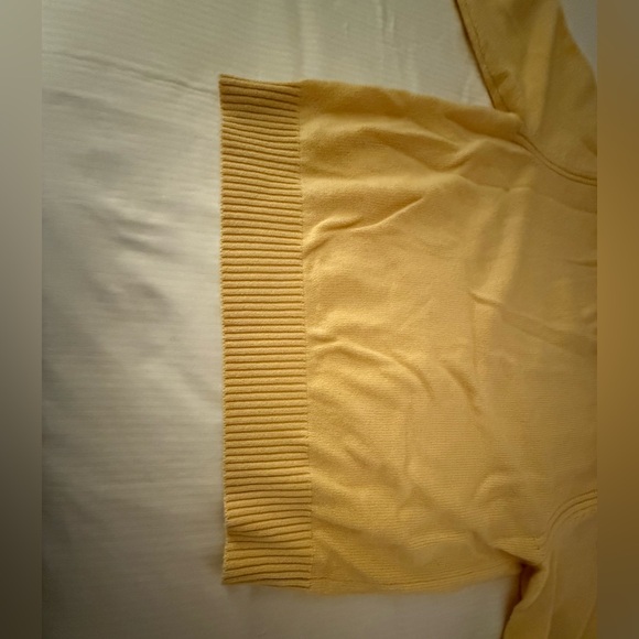 AYR Yellow CASHMERE Johnny Collar sweater  women’s Medium EXCELLENT condition - Picture 6 of 7